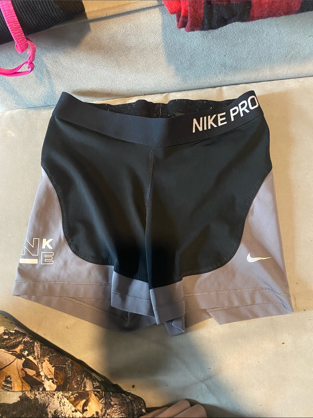 Nike Pro Black and Gray Two-Tone Athletic Shorts